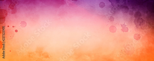 watercolor background design with paint spatter drips and drops on watercolor...