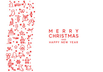 Wall Mural - Merry Christmas and Happy New Year. Xmas holiday background greeting card.