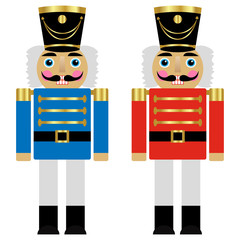 Vector illustration of a two colorful nutcrackers