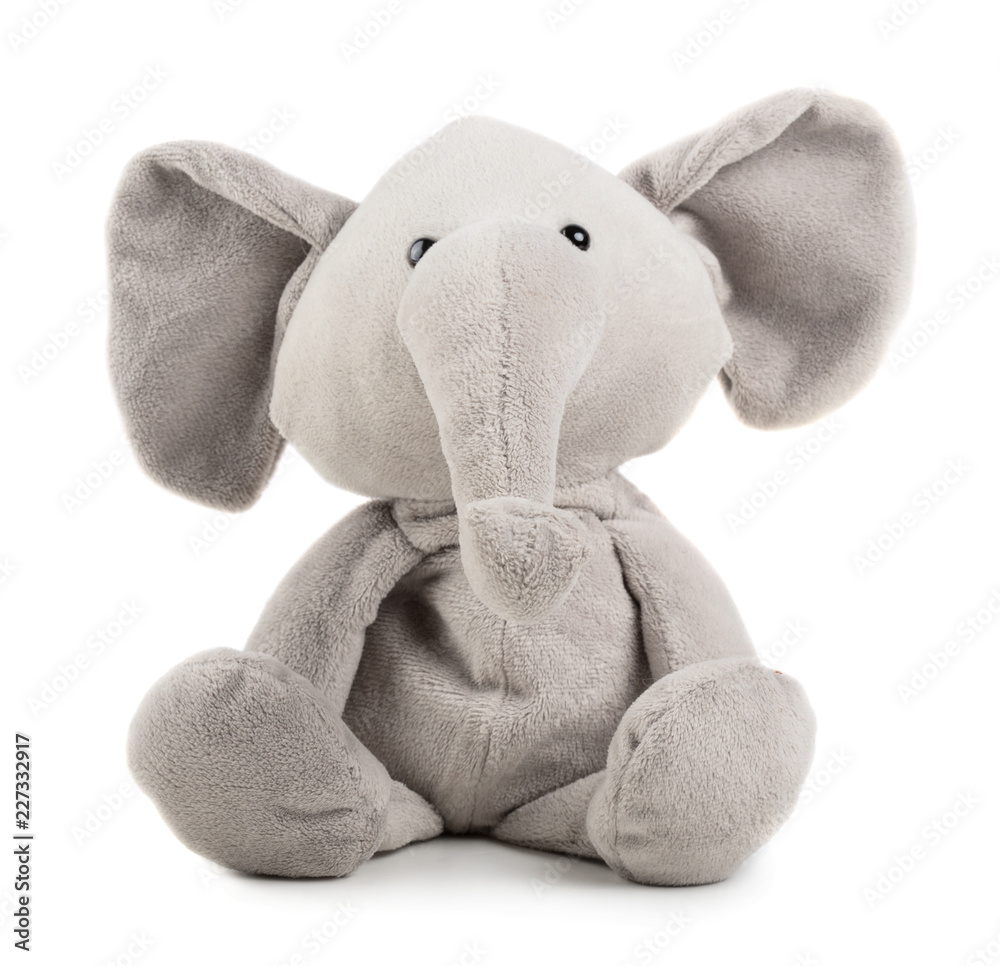Grey toy elephant - obrazy, fototapety, plakaty 