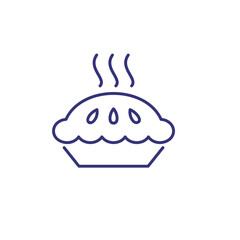 Poster - Hot pie line icon. Sweet pie, baked, homemade. Cuisine concept. Vector illustration can be used for topics like traditional food, recipe, meal 