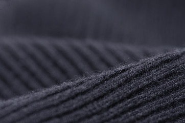 Black sweater fabric textile material texture macro blur background