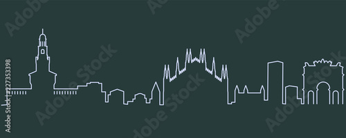 Obraz na plátne  Milan Single Line Skyline