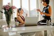 © Jacob Lund - Startup business partners discussing work in office