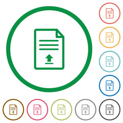 Poster - Upload document flat icons with outlines