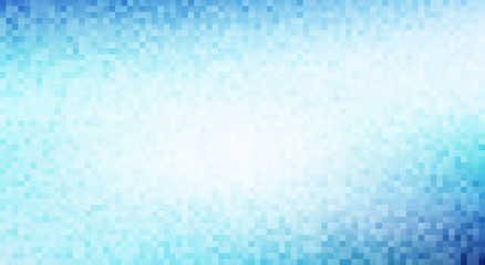 Leinwandbilder - Blue and pale turquoise pixel background. Vector pattern