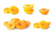 Set with conserved peaches on white background