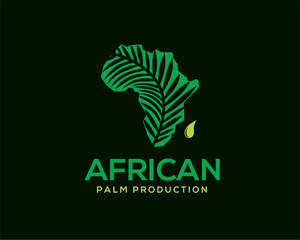 African map and palm leaf logo Design inspiration