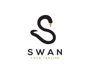 Wall Mural - S Initials Swan Logo Design Inspiration