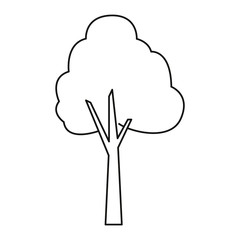 Sticker - tree outline on white background