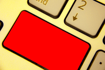 Leinwandbilder - Design business concept Empty copy space modern abstract background. Keyboard red key Intention create computer computing reflection document