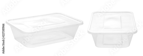 Cuadros en Lienzo Plastic food boxes isolated on white background