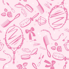 Seamless Pattern With Accessories For Beauty