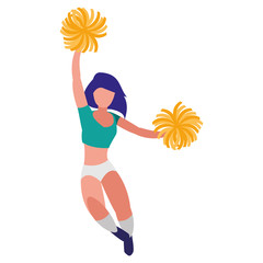 Wall Mural - cheerleader girl icon