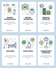 Aufkleber - Vector line art web and mobile app template set