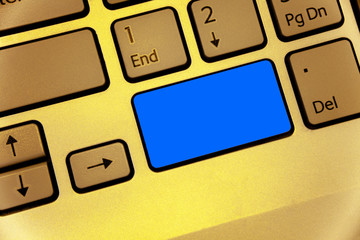 Leinwandbilder - Business concept Empty template copy space isolated Posters coupons promotional material. Keyboard key Intention create text computer reflection message