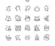 Chicken Well-crafted Pixel Perfect Vector Thin Line Icons 30 2x Grid For Web Graphics And Apps. Simple Minimal Pictogram