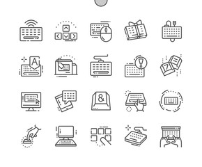 Leinwandbilder - Keyboard Well-crafted Pixel Perfect Vector Thin Line Icons 30 2x Grid for Web Graphics and Apps. Simple Minimal Pictogram