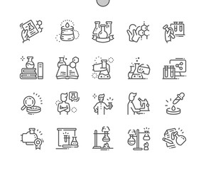 Poster - Chemical Well-crafted Pixel Perfect Vector Thin Line Icons 30 2x Grid for Web Graphics and Apps. Simple Minimal Pictogram