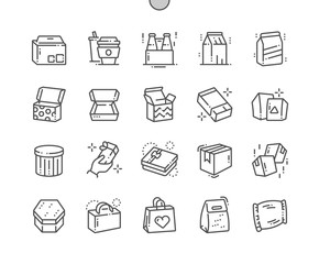 Poster - Packaging Well-crafted Pixel Perfect Vector Thin Line Icons 30 2x Grid for Web Graphics and Apps. Simple Minimal Pictogram