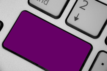 Leinwandbilder - Design business concept Empty copy text for Web banners promotional material mock up template. Keyboard purple key Intention create computer computing reflection document
