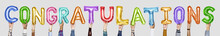 Rainbow Alphabet Balloons Forming The Word Congratulations