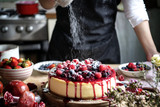 Fresh berry cheescake food photography recipe idea