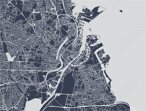 map of the city of Copenhagen, Denmark Wallpaper Mural