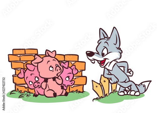 Good Wolf Three Little Pigs Tale Cartoon Illustration Stock Illustration Adobe Stock There are 3141 wolves cartoon for sale on etsy, and they cost $17.54 on average. adobe stock
