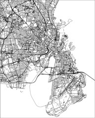 Poster - map of the city of Copenhagen, Denmark