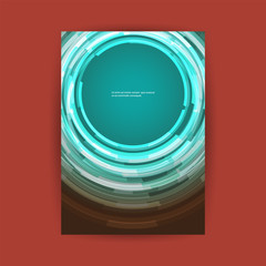 Wall Mural - Abstract Colorful Modern Style Patterned Futuristic Technology Cover Design with Round Concentric Geometric Shapes - Applicable for Banners, Placards, Posters, Flyers - Creative EPS10 Vector Template
