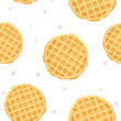 cute cartoon seamless pattern with waffle and triangles. friendship concept. childrens vector illustration