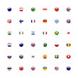 © Mint Fox - World flags vector icon set. Shiny glossy small round circle flag icons language button concept.