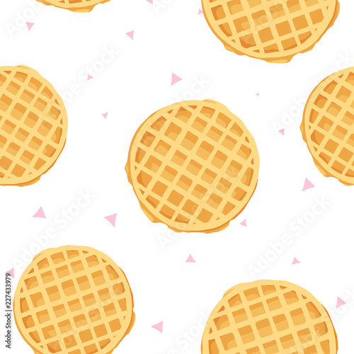 Fotografía cute cartoon seamless pattern with waffle and triangles
