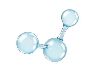 Wall Mural - glass molecule model. reflective and refractive abstract molecular shape isolated on white backgroun