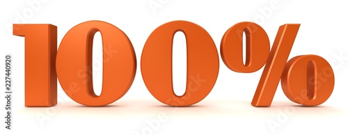 Fotomural percent sign percentage interest rate 3d orange rendering 100 % sale discount sa