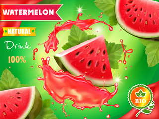 Wall Mural - Watermelon juice advertising package design