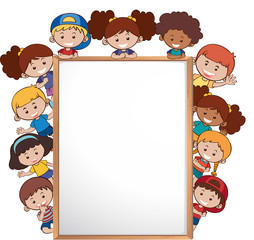 international children and whiteboard template