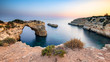 Sunset of Praia de Albandeira in Algarve Portugal, Summertime in Europe Seaside