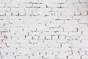 brick background, old brick wall painted white