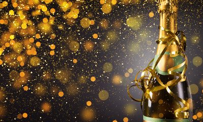 Aufkleber - Champagne bottle for New year celebration