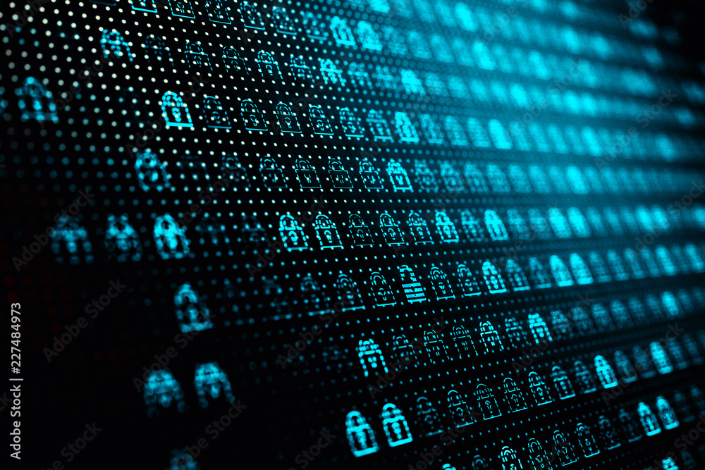 Computer data access protection and network security concept ...