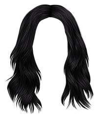 Wall Mural - trendy woman long hairs brunette black colors .  beauty fashion .  realistic  graphic 3d