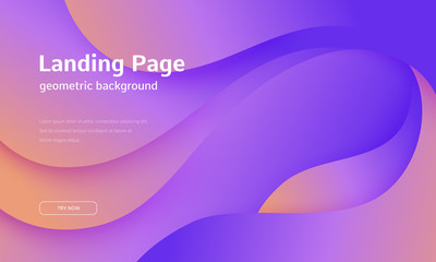 Poster - wavy geometric background. trendy gradient shapes composition. eps10 vector.