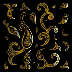 Sticker - Paisley background. Hand Drawn ornament. Vector illustration