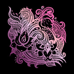 Sticker - Paisley background. Hand Drawn ornament. Vector illustration