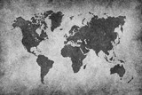 Fototapeta Mapy - World Map Paper Vintage Black & White