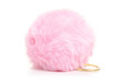 © Kabardins photo - Fur ball pink trinket on white background isolation
