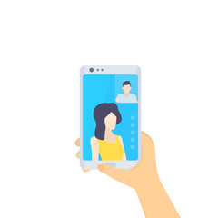 Canvas Print - Video call, flat style vector