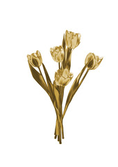 Wall Mural - golden tulips